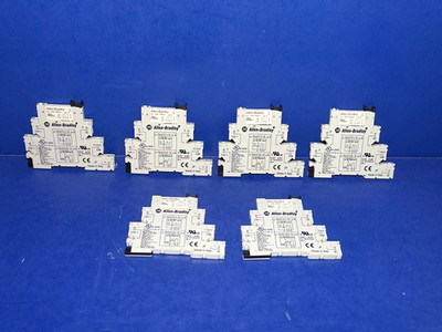 LOT OF 6 Allen Bradley 700-HLS1Z24-EX Terminal Block and 700-TBR24 Relay