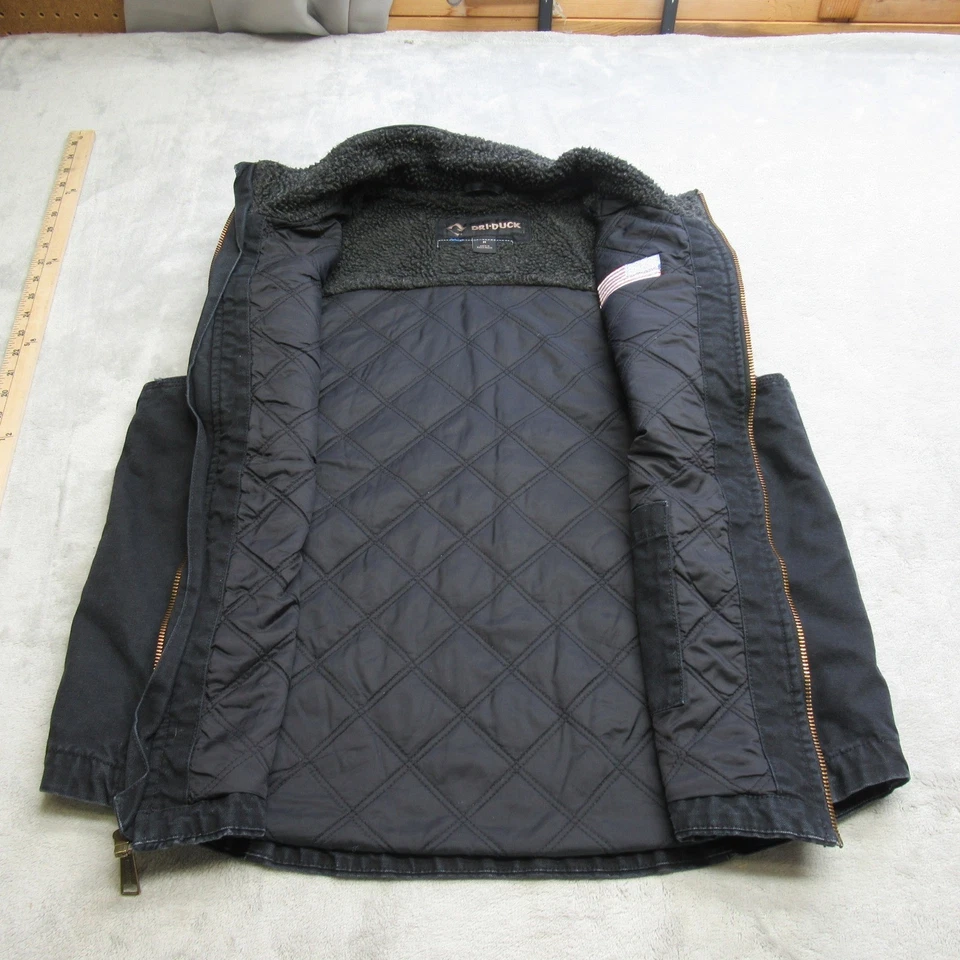 Chaleco DRI DUCK Para Hombres Gris Medio Lona Edredón Forrado Aislado Bandera Trabajo Resistente Foto 3 de 4