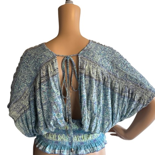 Free People Next Vacation Top Damen Gr. Small in Aqua Kombi kurze Kimonoärmel - Bild 3 von 15