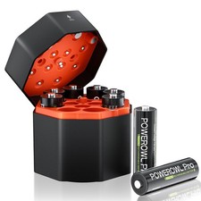 POWEROWL Pro 1.5V Rechargeable AA Batteries Lithium with Charger, 3600mWh Dou...
