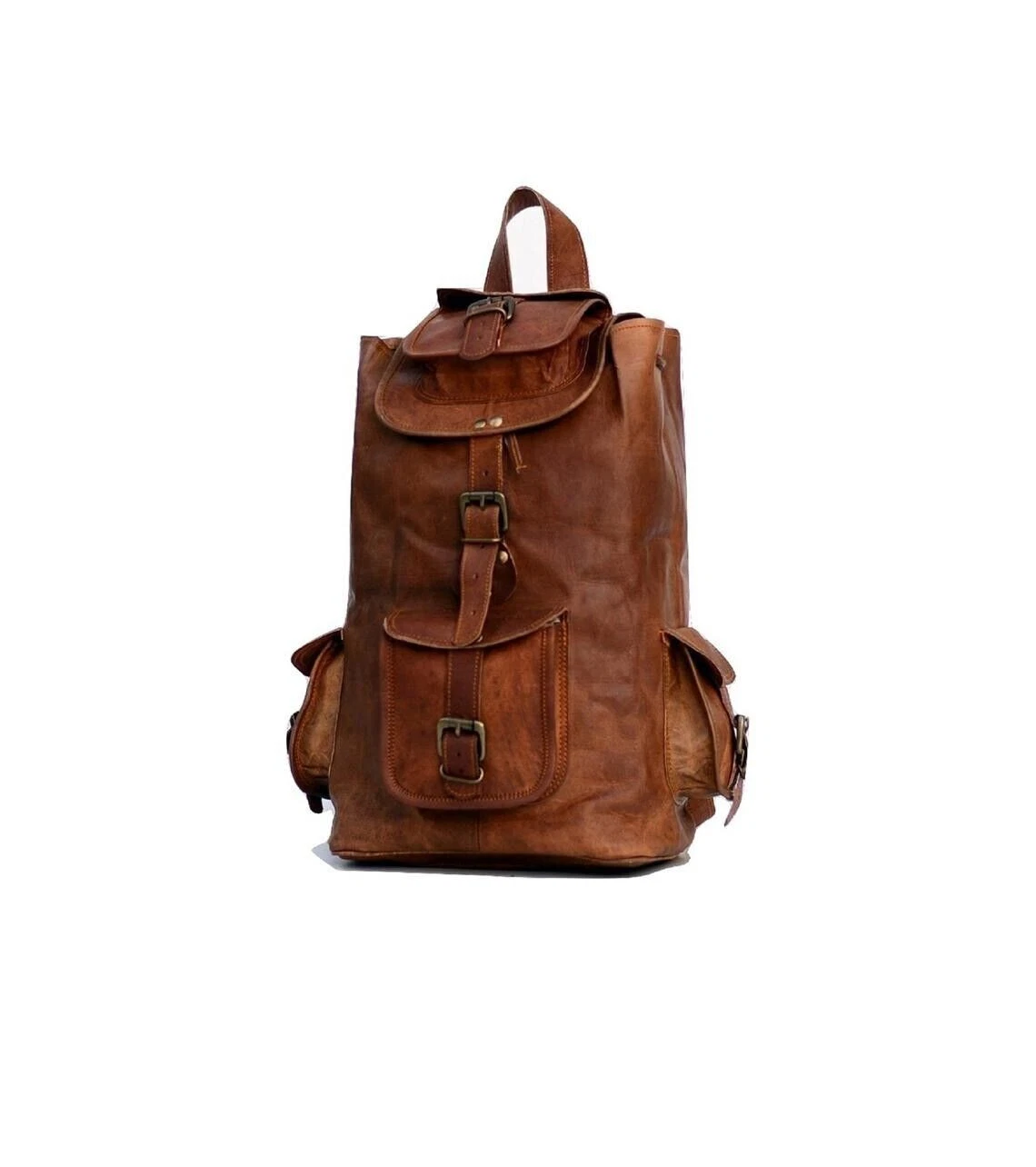 Leather Backpack Bag Brown Men Vintage Laptop S Satchel Genuine Rucksack Real