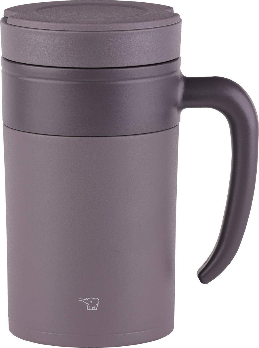 SE-KAE48TA Stainless Tea Tumbler with Handle, 16-Ounce, Brown