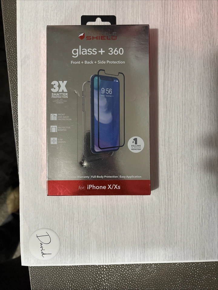 ZAGG InvisibleShield Glass+ 360 Front/Back/Side Screen Protector for iPhone X/Xs - Image 1 of 1