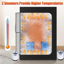 X-VCAK 2 Person Portable Steam Sauna Black 49x36x71in 2 Chairs 2 Steamers