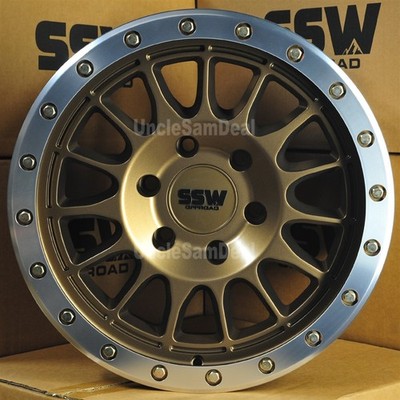 17x9 6x139.7 6x5.5 +25 OFFSET SSW OFFROAD DAKAR EVO BRONZE 15 SPOKE 4 WHEELS SET