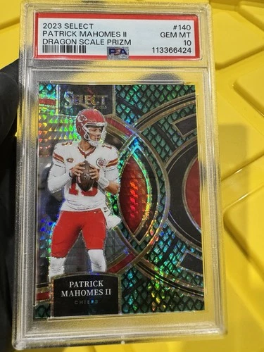2023 Panini Select Premier Patrick Mahomes 140 Dragon Scale Prizm /70 PSA 10