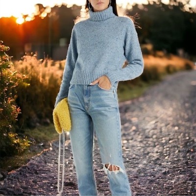 RE/DONE Blue 60s Slim Turtleneck