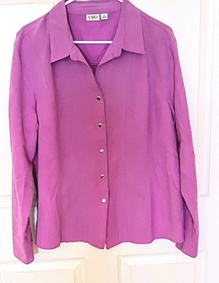 Women XL Cato Western Lavender Faux Suede Snap Up Spring Jacket Shirt