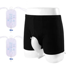 Wearable, portable, reusable portable male urine collection bag system