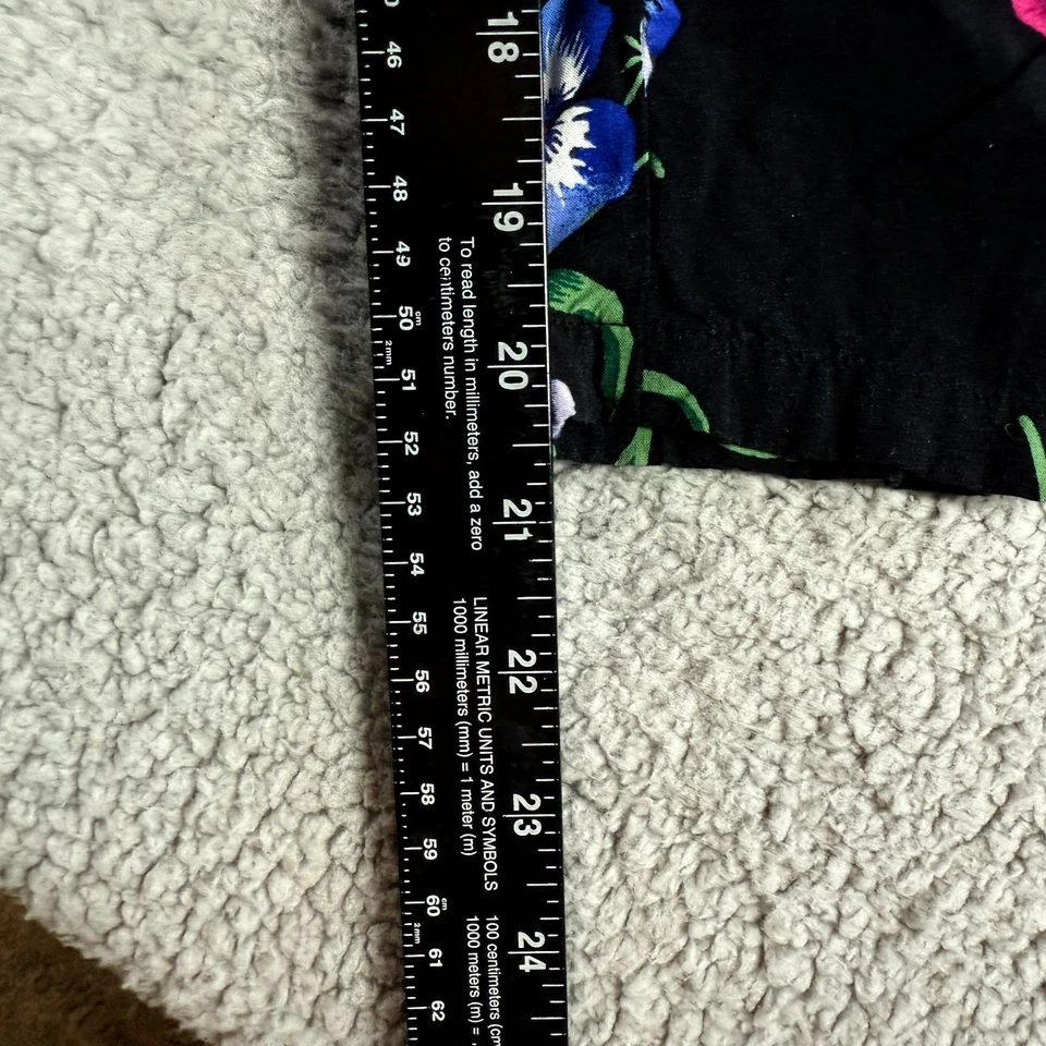 Antiguo Mono Azul Marino Negro Púrpura Niñas M/8 Floral Cottagecore Manga Acampanada Rayón Foto 2 de 4