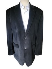 Chaps Needlepoint Wale Corduroy Blazer Mens 42R Black Academia Preppy Office