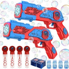 Bubble Machine Gun   With 4 Bubble Solution Bottles