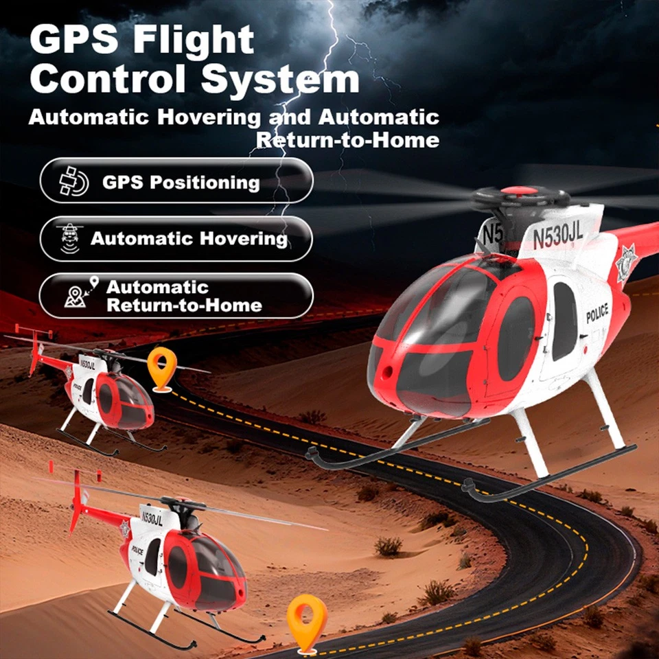 YUXIANG F119S(MD500) 9CH GPS Optical Flow Altitude Hold Brushless RC Helicopter - Image 4 of 4