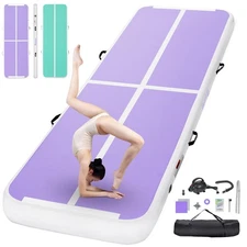 10ft Inflatable Air Gymnastics Mat Training Mats 4 inches Thickness Gymnastic...
