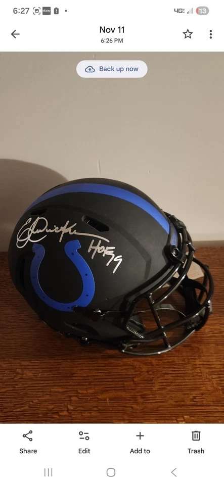 埃里克·迪克森 签名 小马 Eclipse 头盔 全尺寸 正品 贝克特 见证 — 第 2/4 张图片