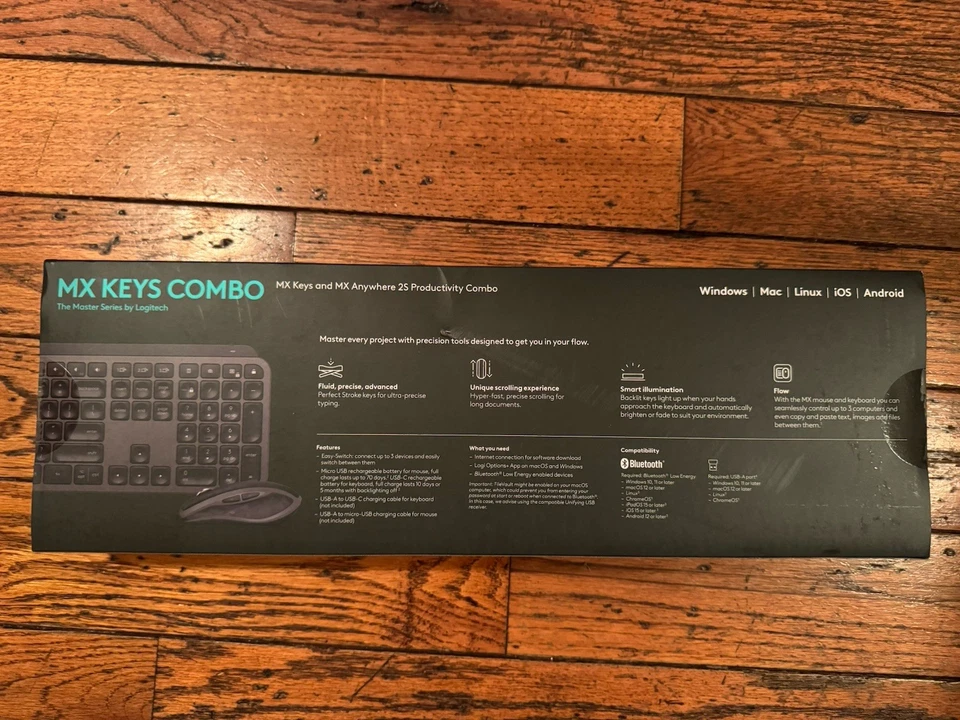 Logitech MX Keys And MX Anywhere 2S Productivity Combo Wireless Keyboard Mouse - Image 2 of 2