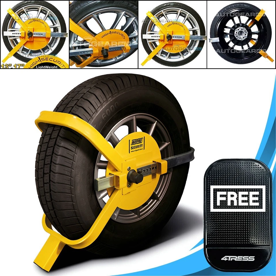 MAYPOLE Abrazadera Rueda Coche Furgoneta Autocaravana Caravana 13" 14" 15" 16" 17" Alta Seguridad 9065.M✅