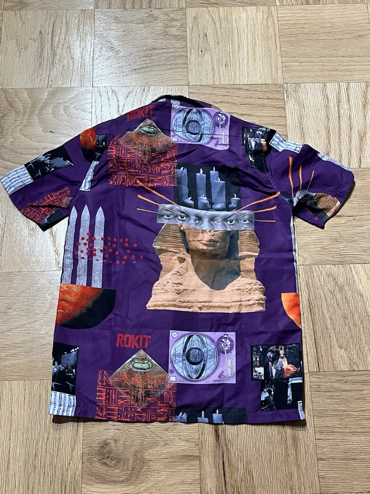 Purple Patterned Button-Down Rokit Shirt Size SMA… - image 3