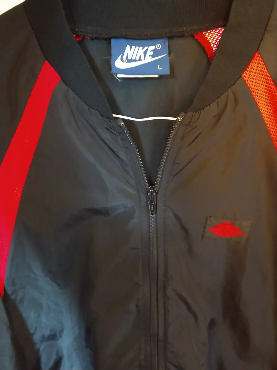 Vintage 1985 Nike Air Jordan Jump Suit Jacket RN 56323 Original Black Red  Size L