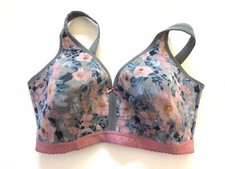 NWOT CACIQUE Bra 40G Lightly Lined Full Coverage No Wire Gray Pink Blue Floral