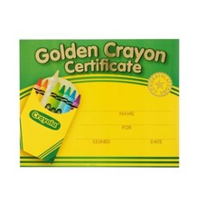 Crayola Brand Golden Crayon Award Certificates Card Stock - 24 Count G2