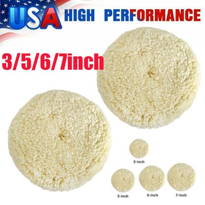 3''-7'' wool buffing pads 100% Natural Wool Hook & Loop for Polishing Cutting pad