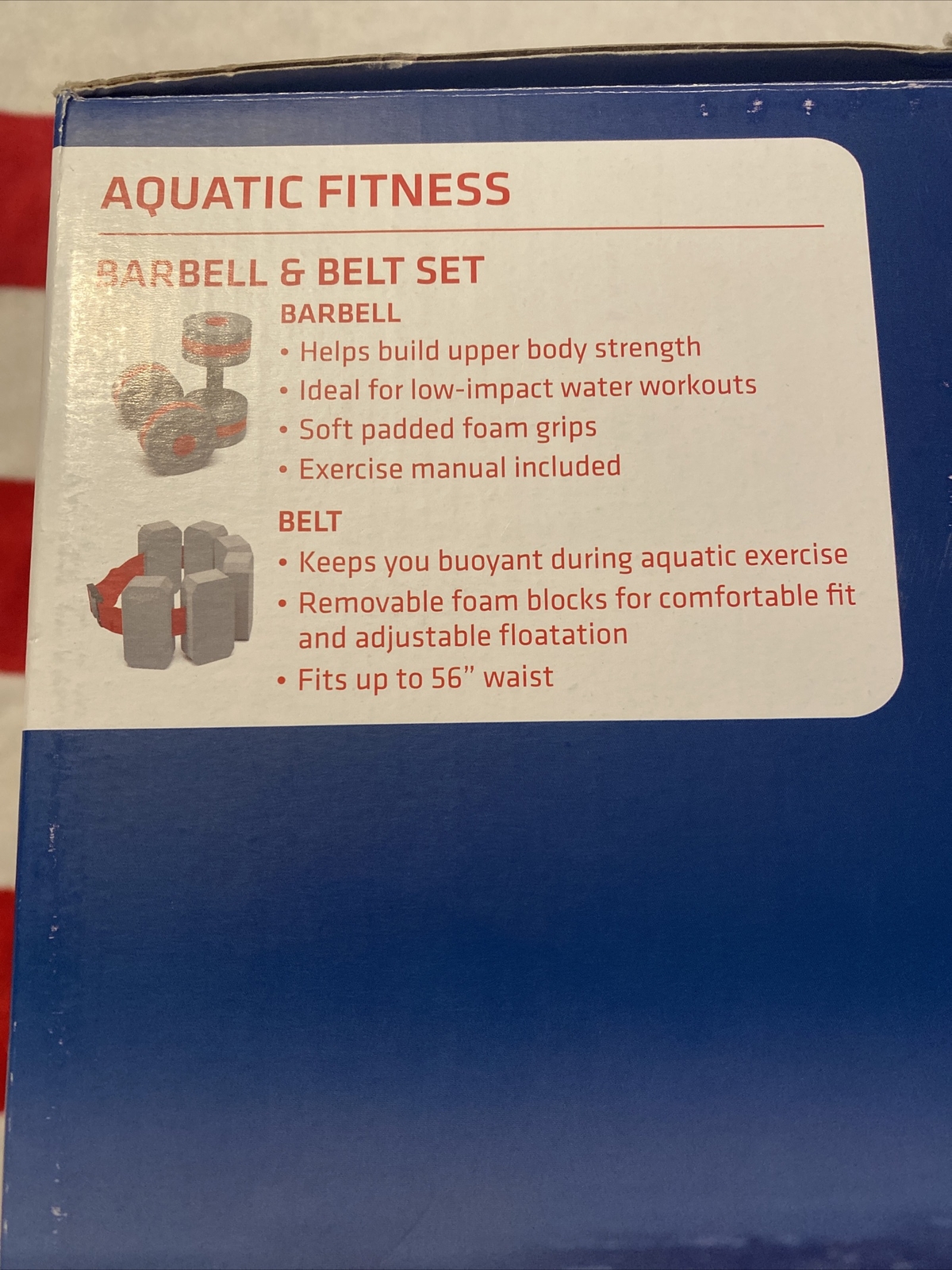 SPEEDO Aquatic Fitness Barbell & Belt Combo Aqua Jog Water Resistance
