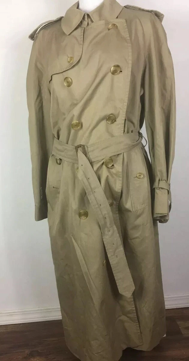 Vintage 90s Burberry Men's Trench Coat Nova Check Biege