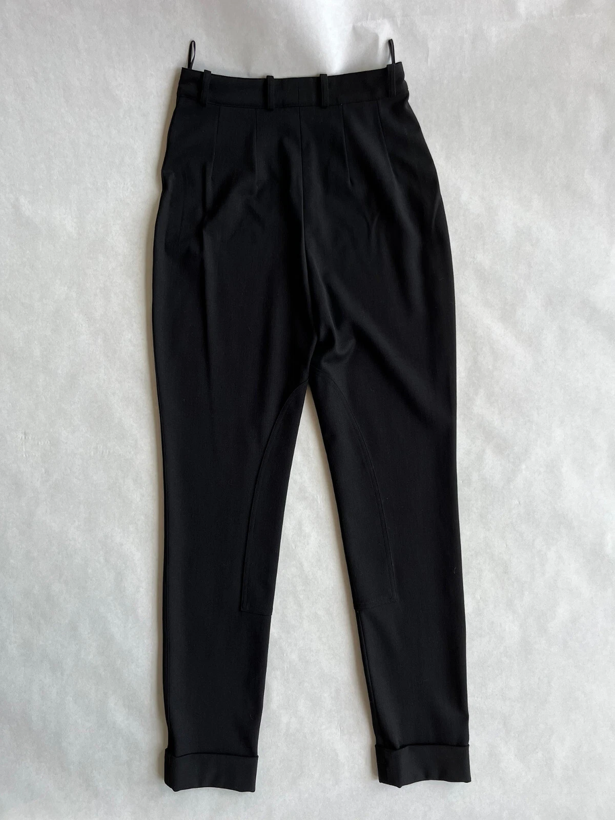 Pantalone equitazione Hermès jodhpurs nero lana elasticizzato skinny 38 nuovo con etichette come nuovo mai indossato 26"