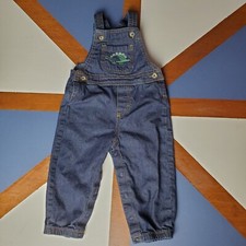 Just One You Carter's Bib Overalls Boys 12 Month Embroidered Dinosaur Denim