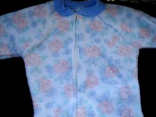 Vintage Carter's Infant Girls Floral Fleece One Piece Pajamas 0-6 Months NEW