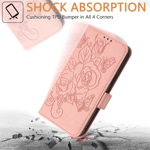 Luxury Leather Rose Wallet Cover Case for A55 A51 A73 M53 A54 A53 A52 A70 A50 - Picture 5 of 17