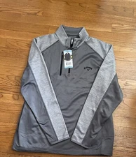 Callaway Men's Mock Neck Quarter Zip Tech Fleece Athletic Long Sleeve Pullover