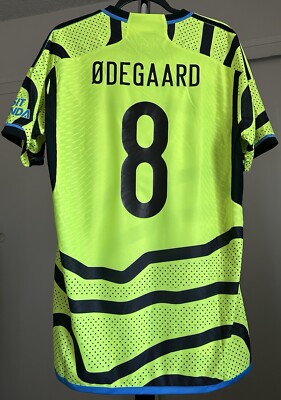 Martin Odegaard Authentic 23-24 Arsenal Away Jersey #HR6926 Size L