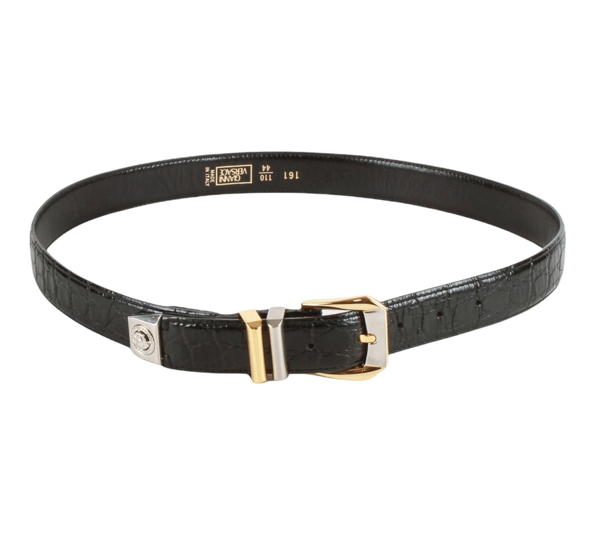 Authentic Gianni Versace Medusa Croc embossed leather belt  display picture 1