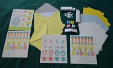 EASTER CARD making kit / 12 Cardstock Cards & Envelopes, stickers embellishment