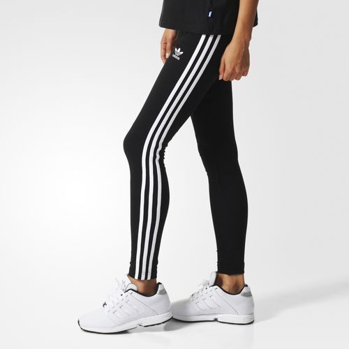 ADIDAS ORIGINALS 3 STRIPES LEGGINGS UK 6,10,22 BLACK  BNWT 500 SOLD! GENUINE! - Picture 1 of 3