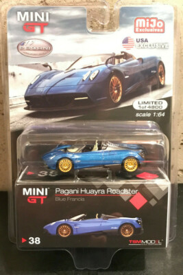 Mini GT Blue Francia Pagani Huayra Roadster MiJo Exclusive 1/4800