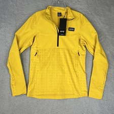 Gore Wear 1/2 Zip Jacket Mens Small Yellow TRAILKPR Hybrid Cycling Mid Layer NEW