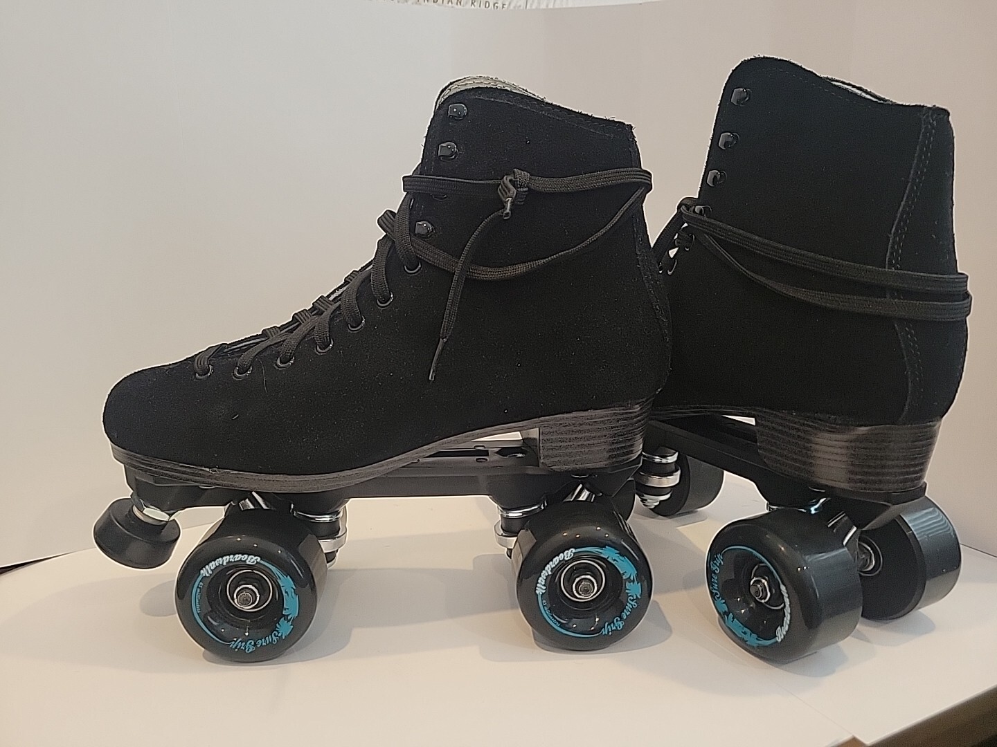 Sure Grip Boardwalk Black Suede Roller Skates Mens US 8 EU 41 Womens 9