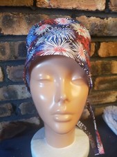 PATRIOTIC FIREWORKS Handmade SURGICAL SCRUB CAPS