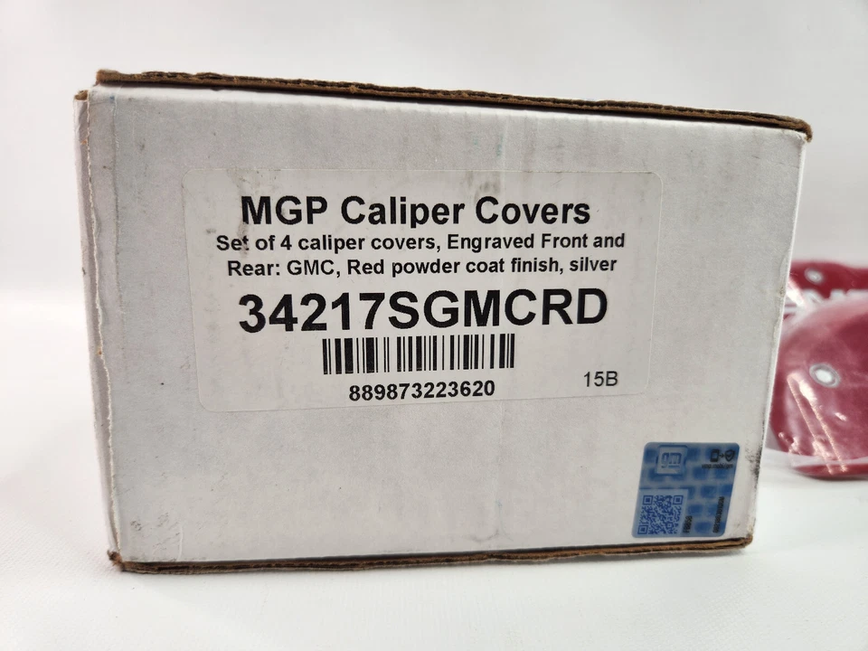 Красные крышки тормозных суппортов 34217SGMCRD MGP для GMC Sierra 1500 2018-2023 годов выпуска - Изображение 2 из 4