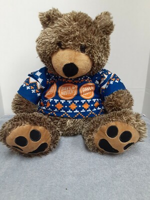 TOY FACTORY Dave And Busters Brown Bear 16'' Plush Toy Orange & Blue Shirt