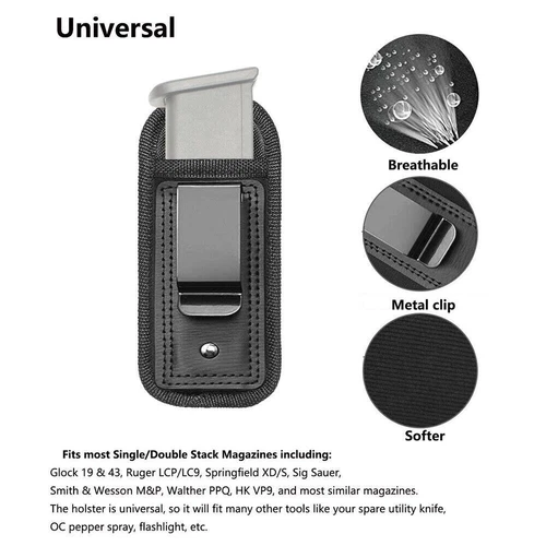 3 Pack Tactical IWB Magazine Pouch for .40 .45 .22 9mm Pistol Mag Holder Holster - Bild 5 von 13