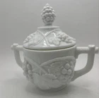 VTG White Duncan Miller Milk Glass Sugar Bowl w/ Lid & Handles Colony Harvest