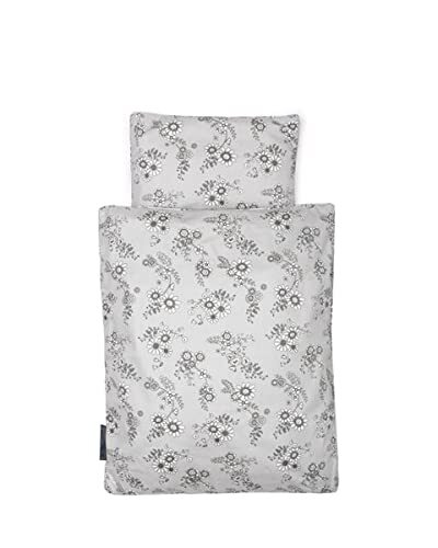 SMALLSTUFF - Doll Bedding - Grey Flower garden