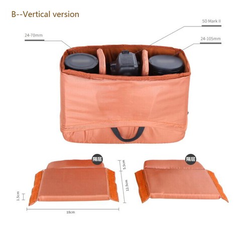 DSLR SLR Camera Bag Pouch Case Hand Bag Insert Partition Padded Lens Protective - Picture 6 of 12