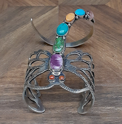 Navajo RUSSELL SAM Dragonfly Bracelet SPINY OYSTER SEASHELL