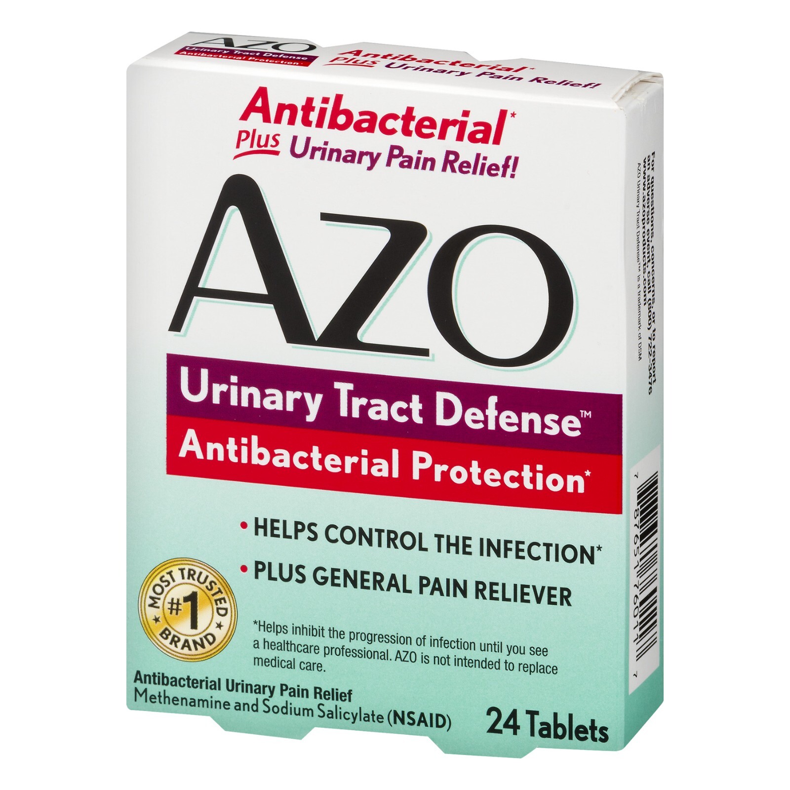 AZO Urinary Tract Defense Antibacterial Protection 24 Tablets NEW