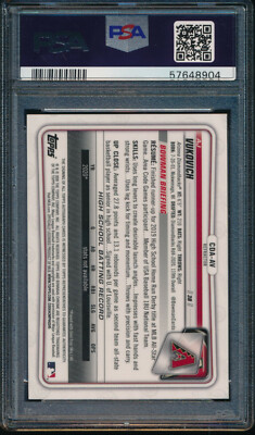 PSA 10 AJ VUKOVICH AUTO 1st 2020 Bowman Chrome Draft REFRACTOR 
